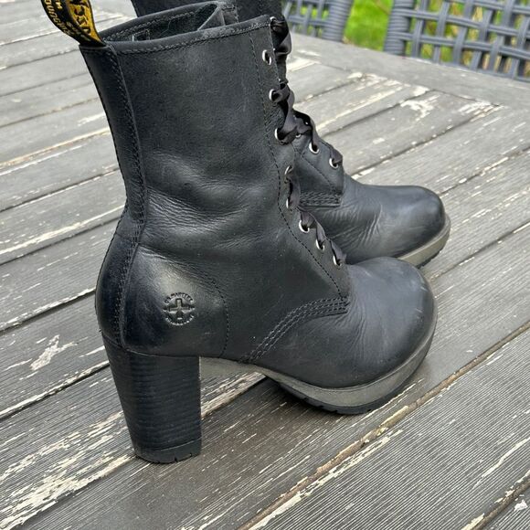 SOLD - Dr. Doc Marten’s Darcie Black High Heel Boots Womens 39 Size 8 - Picture 5 of 11